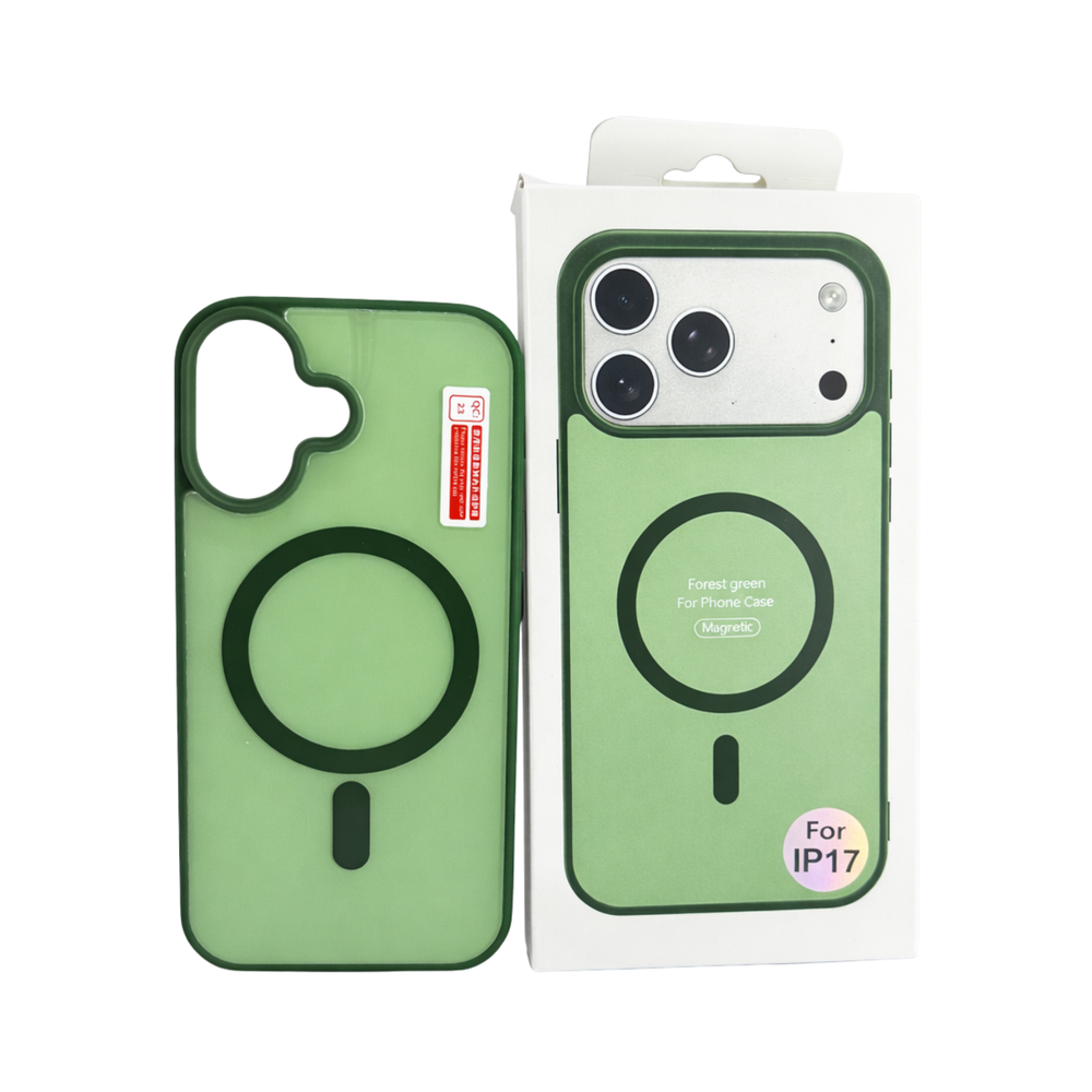Iphone 17 Mobile Back Cover Premium Green MagSafe TPU Case | Shockproof | Camera Protection