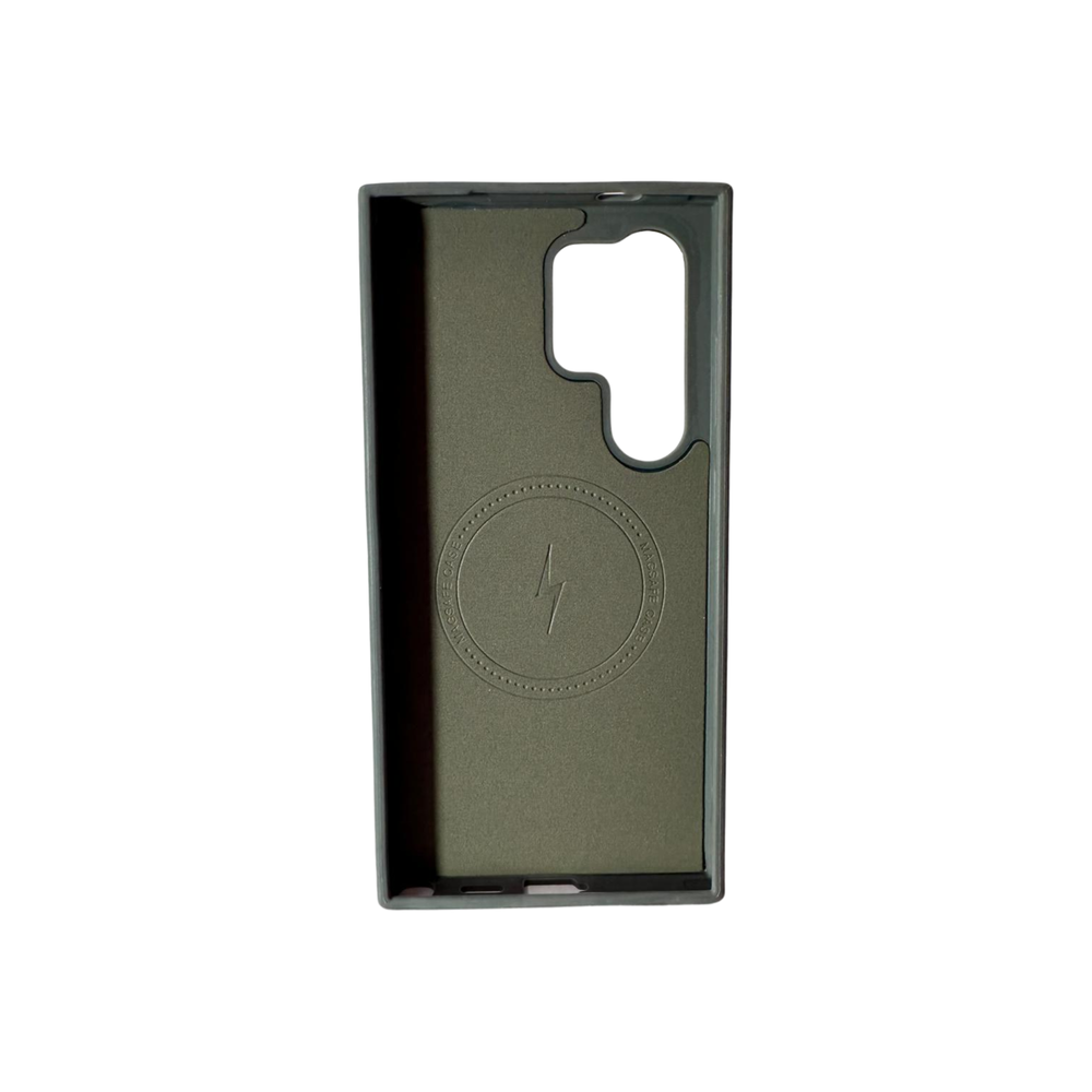 Samsung Galaxy S25 Ultra Olive Green Leather MagSafe Case – Premium Shockproof Magnetic Cover with Camera Protection