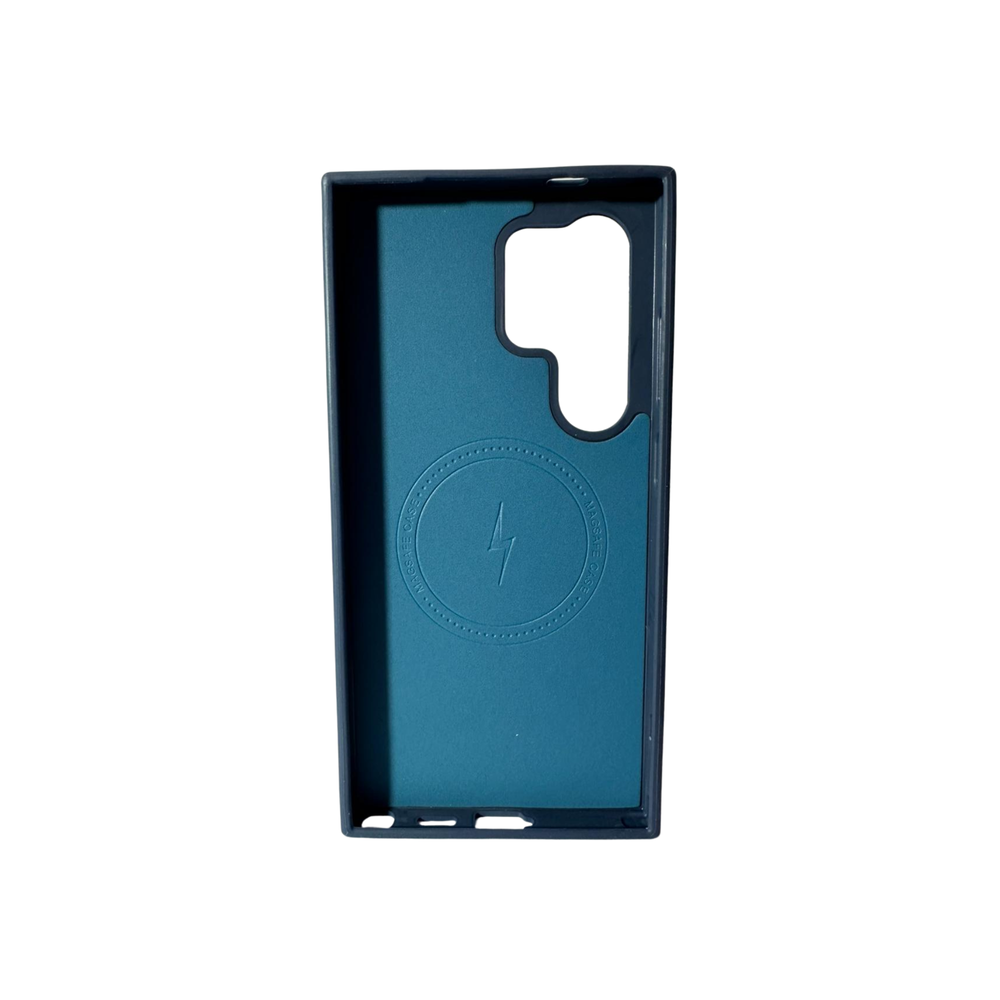 Samsung Galaxy S25 Ultra Navy Blue Leather MagSafe Case – Premium Magnetic Shockproof Cover with Camera Protection