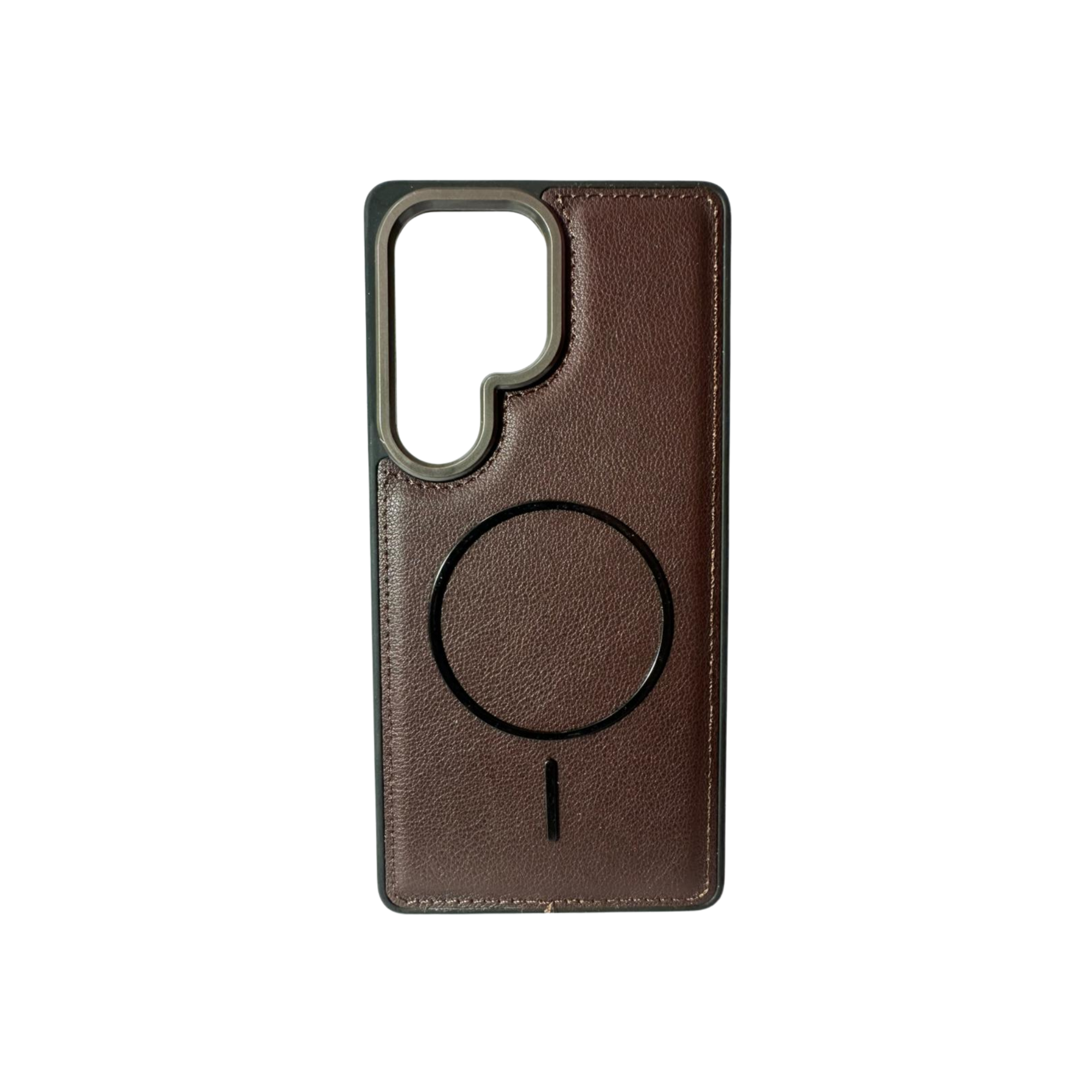 Samsung Galaxy S25 Ultra Brown Leather MagSafe Case – Luxury Magnetic Shockproof Cover