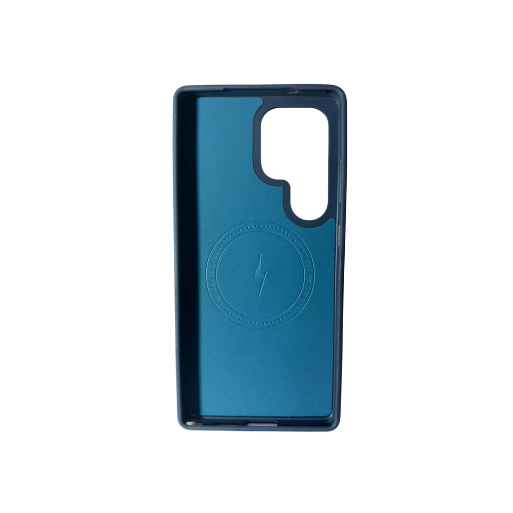 Samsung Galaxy S24 Ultra Blue Leather MagSafe Case – Luxury Magnetic Shockproof Cover