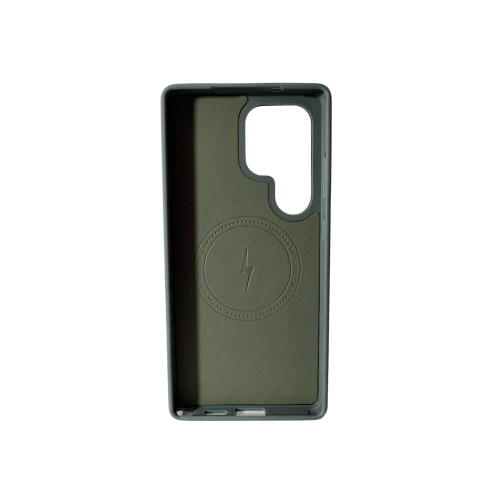 Samsung Galaxy S24 Ultra Olive Green Leather MagSafe Case – Luxury Magnetic Shockproof Cover