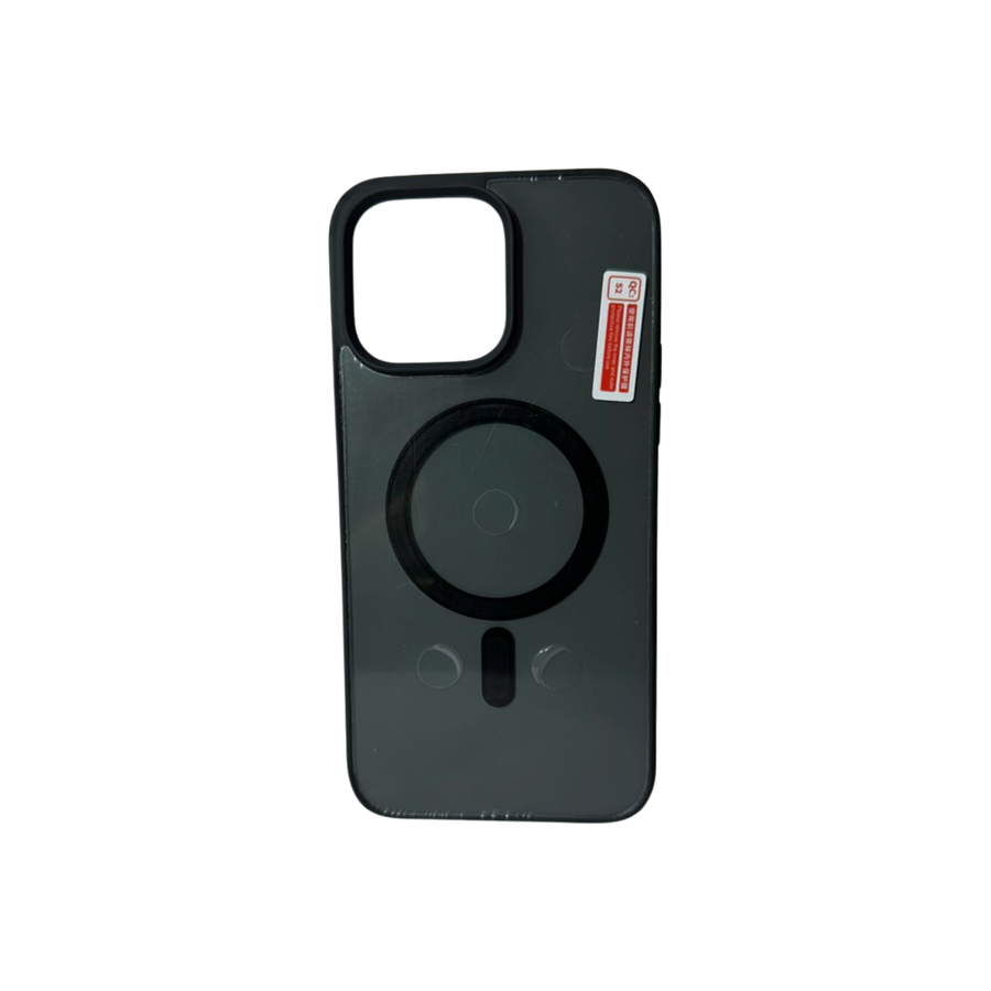 iPhone 14 Pro Max MagSafe Black Frosted Case – Shockproof Transparent Magnetic Cover