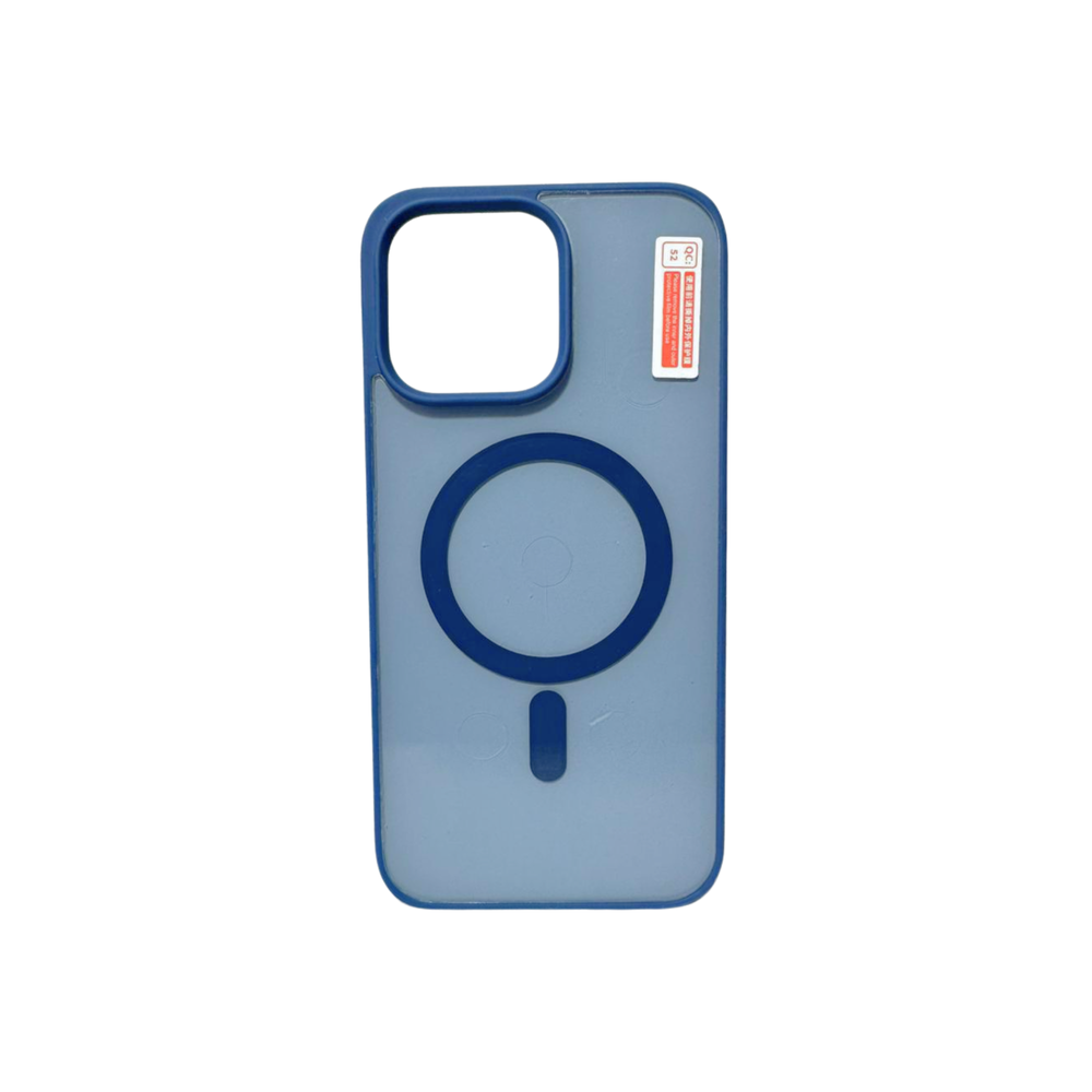 iPhone 14 Pro Max Blue MagSafe Frosted Case – Shockproof Transparent Magnetic Cover
