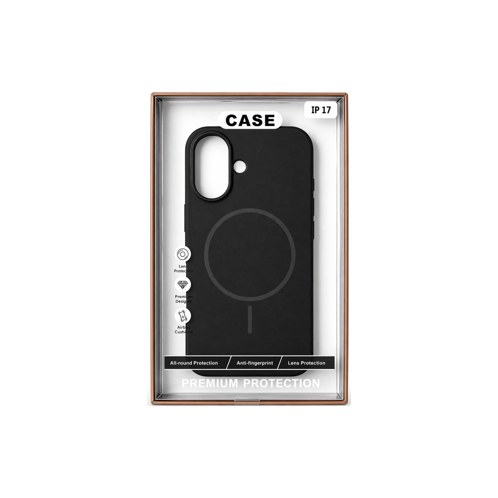 iPhone 17 Original Black Silicone MagSafe Case – Premium Soft Touch Shockproof Cover