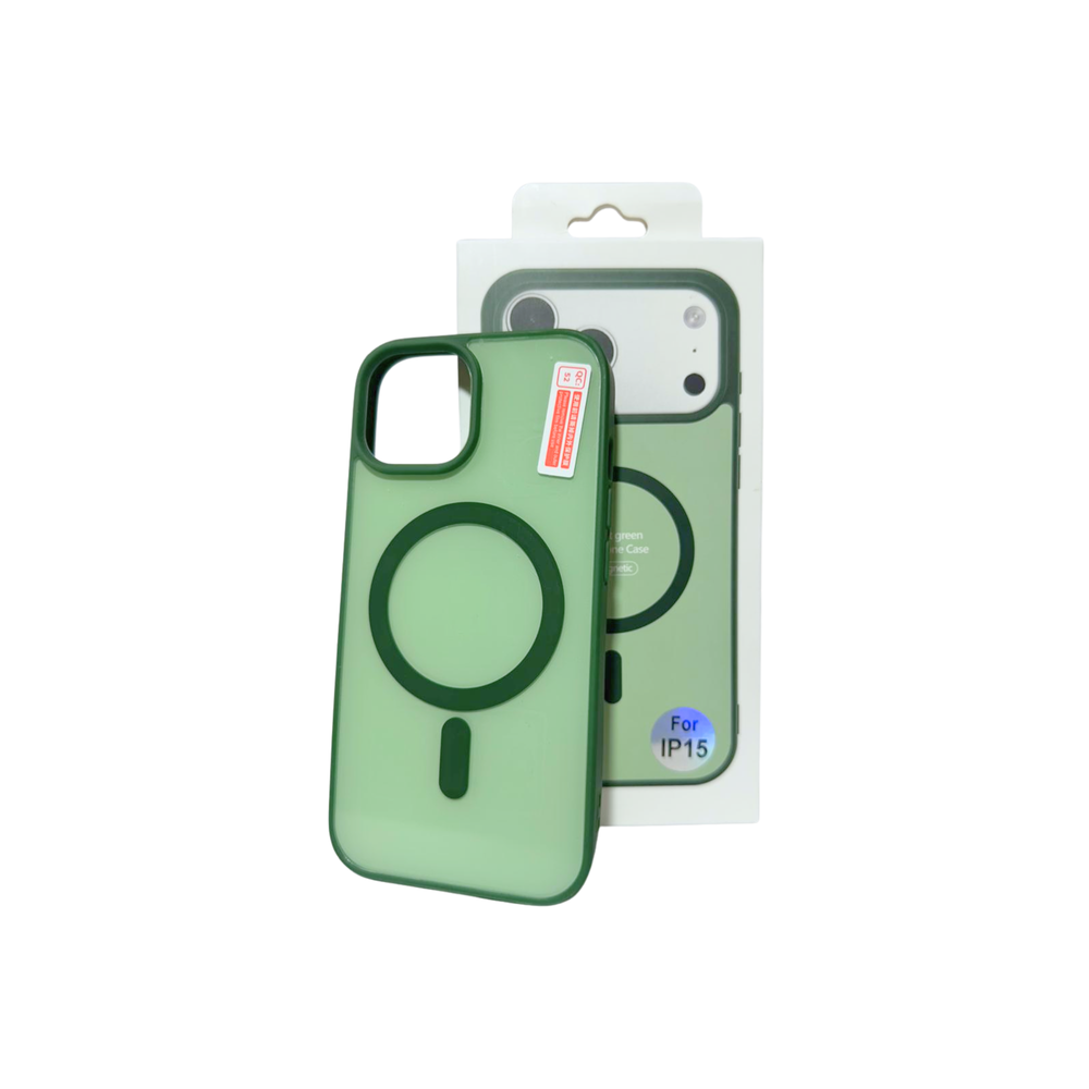 Iphone 15 Mobile Back Cover Premium Green MagSafe Case for iPhone | Shockproof | Camera Protection | Matte Finish