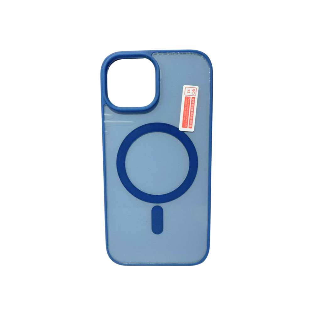 Iphone 15 Blue Mobile Back Cover Green MagSafe TPU Case for iPhone 15 | Shockproof | Camera Protection | Slim Matte Finish