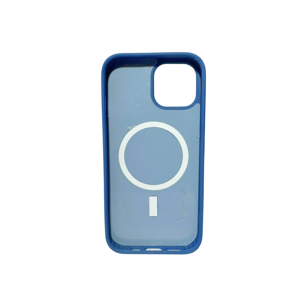 Iphone 15 Blue Mobile Back Cover Green MagSafe TPU Case for iPhone 15 | Shockproof | Camera Protection | Slim Matte Finish