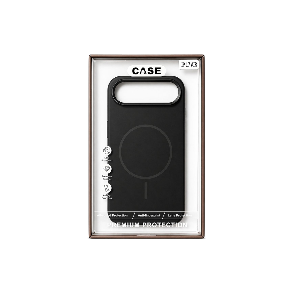 iPhone 17 Air Original Black Silicone MagSafe Case – Ultra Slim Premium Soft Touch Cover