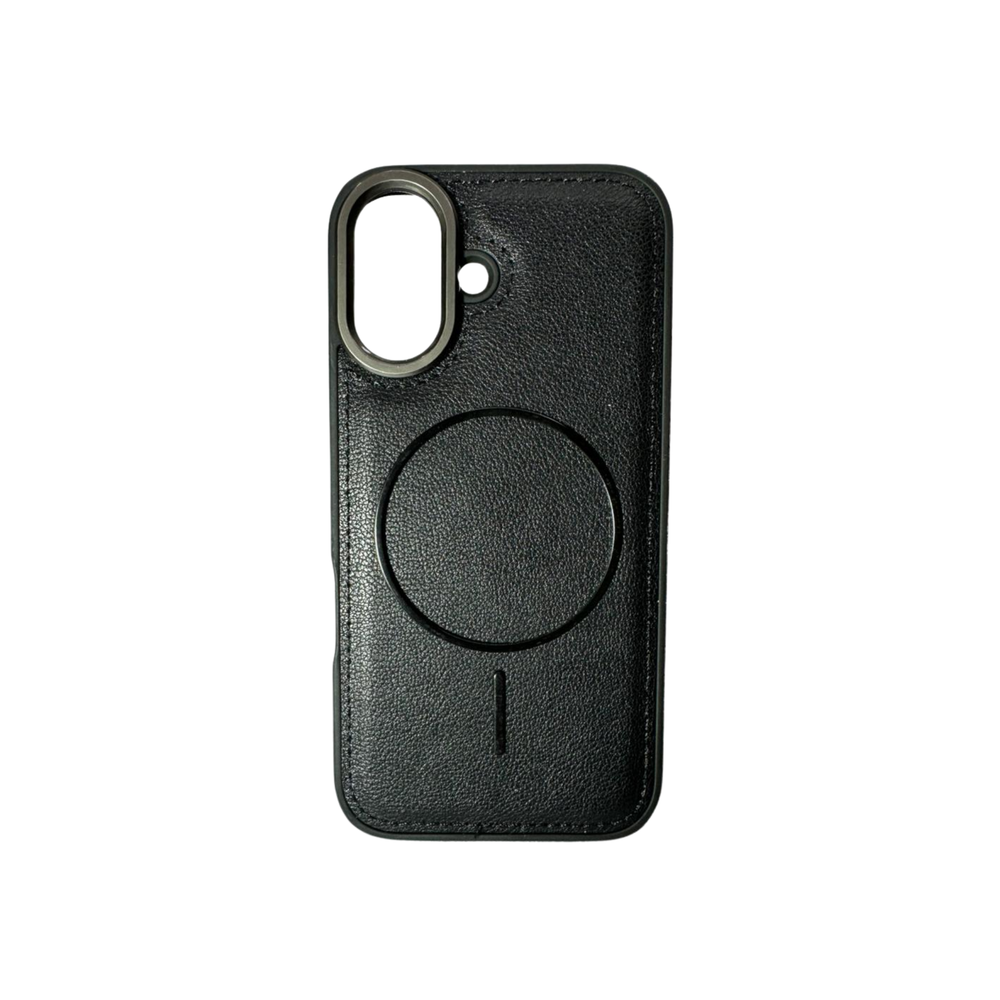 Iphone 16  Premium Leather MagSafe Case (Black)