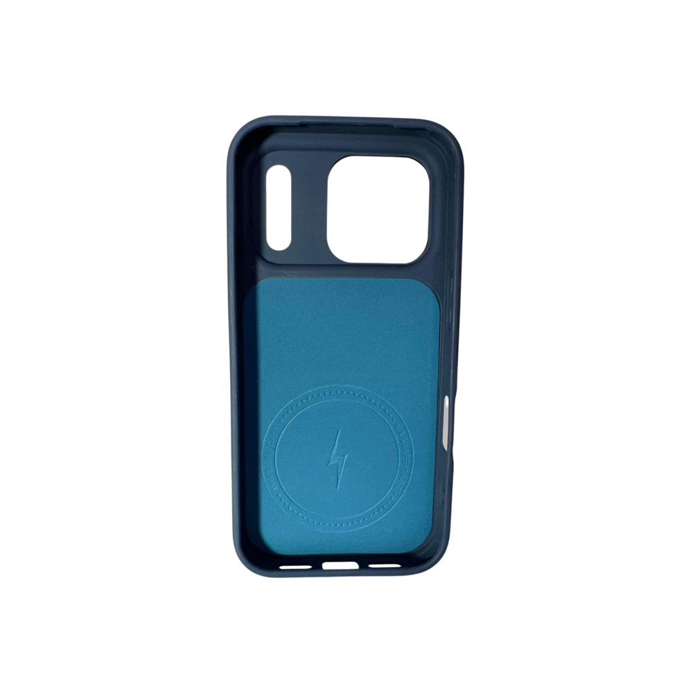 iPhone 17 Pro Blue Premium Leather MagSafe Case – Luxury Camera Shield Edition