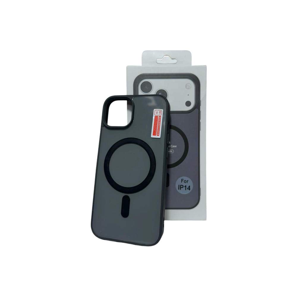 Iphone 14 Black Mobile Cover Black MagSafe TPU Case for iPhone 14 | Shockproof | Camera Protection | Slim Matte Finish