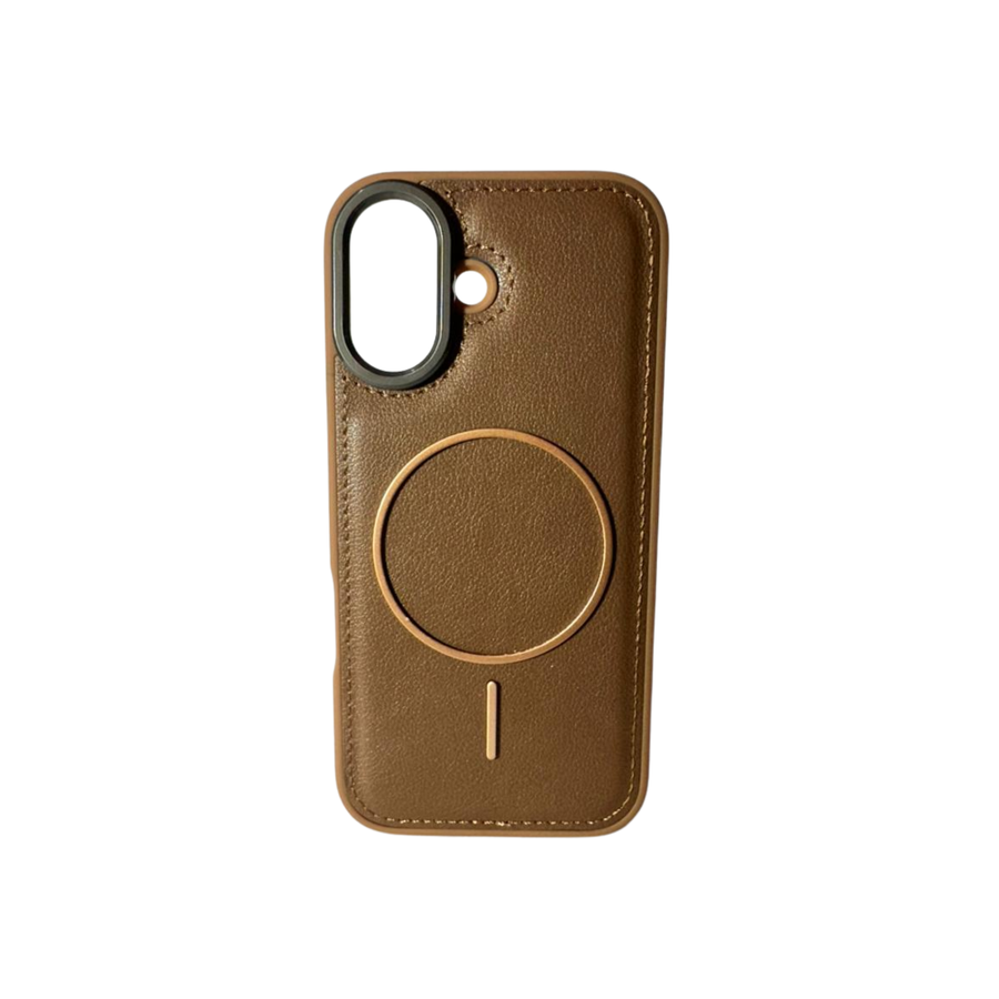 iPhone 17 Premium Leather MagSafe Case – Cognac Brown Luxury Edition