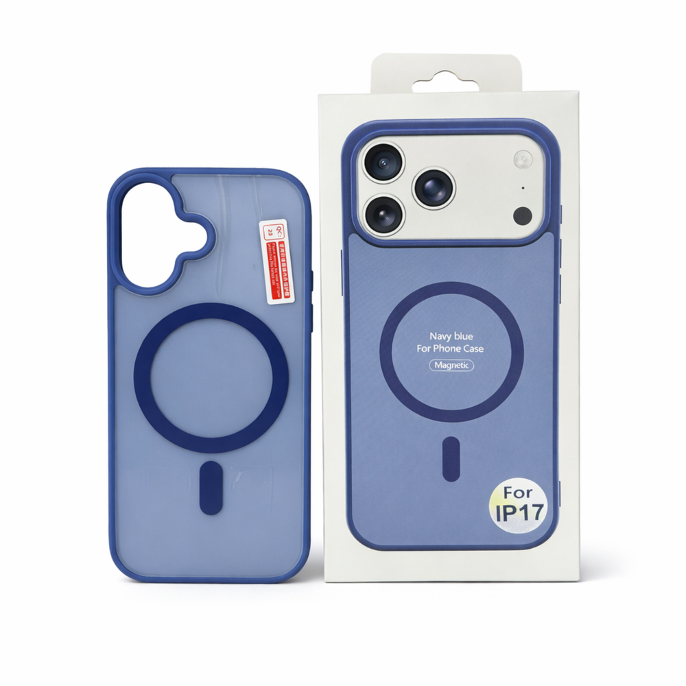 Iphone 17 Mobile Back Cover Premium Blue MagSafe TPU Case for iPhone | Shockproof | Camera Protection | Slim Matte Finish