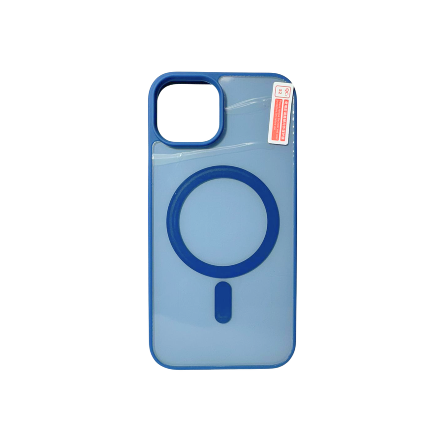 Iphone 14 Blue Mobile Back Cover Blue MagSafe TPU Case for iPhone 14 | Shockproof | Camera Protection | Slim Matte Finish