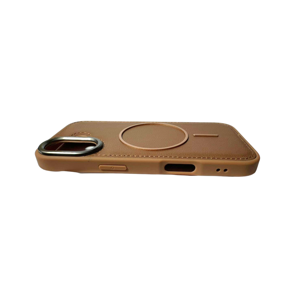 iPhone 17 Premium Leather MagSafe Case – Cognac Brown Luxury Edition