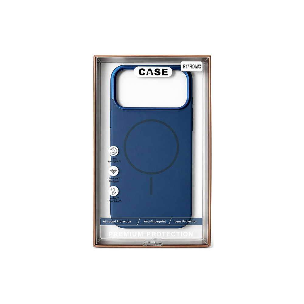 iPhone 17 Pro Max Original Blue Silicone MagSafe Case – Premium Soft Touch Shockproof Cover