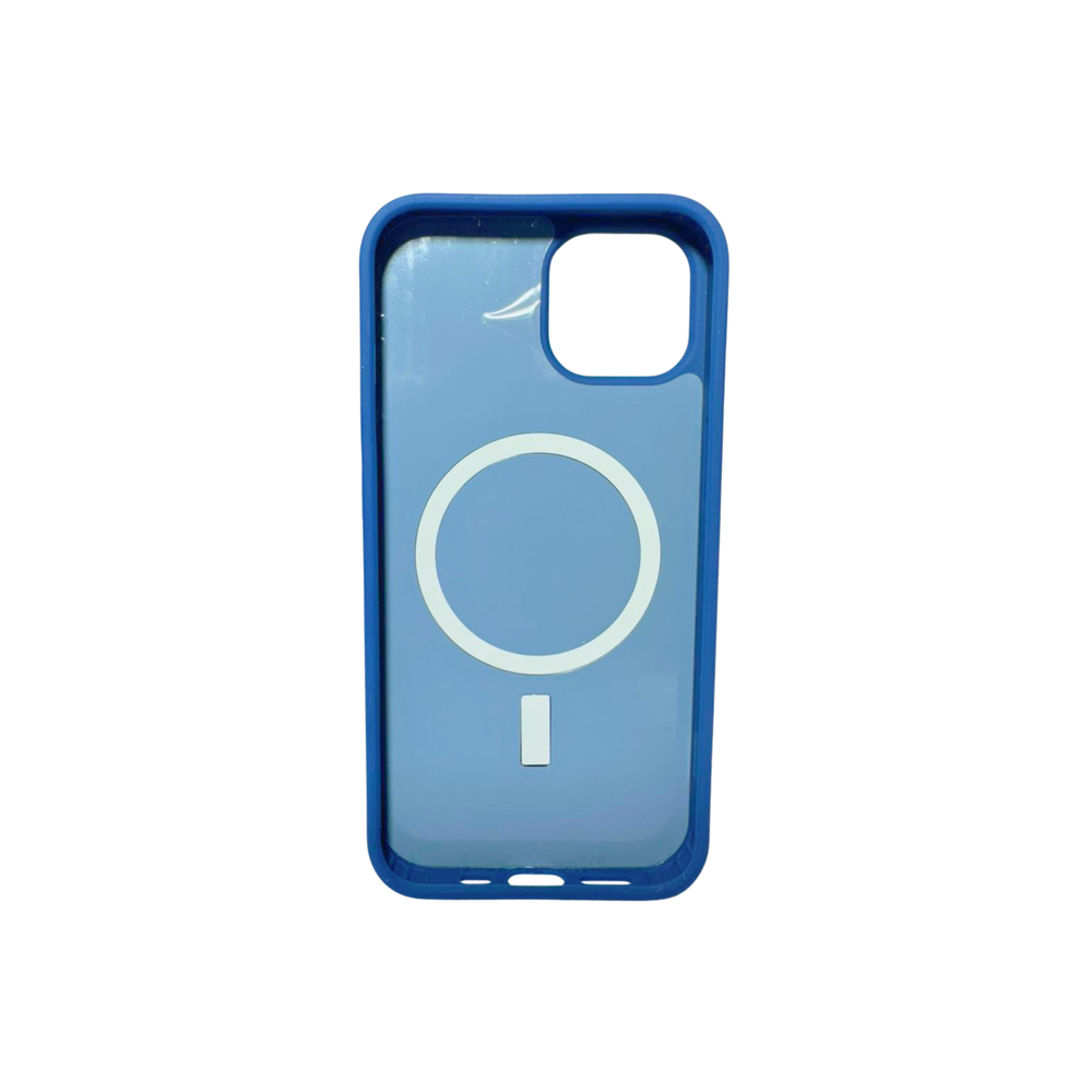 Iphone 14 Blue Mobile Back Cover Blue MagSafe TPU Case for iPhone 14 | Shockproof | Camera Protection | Slim Matte Finish