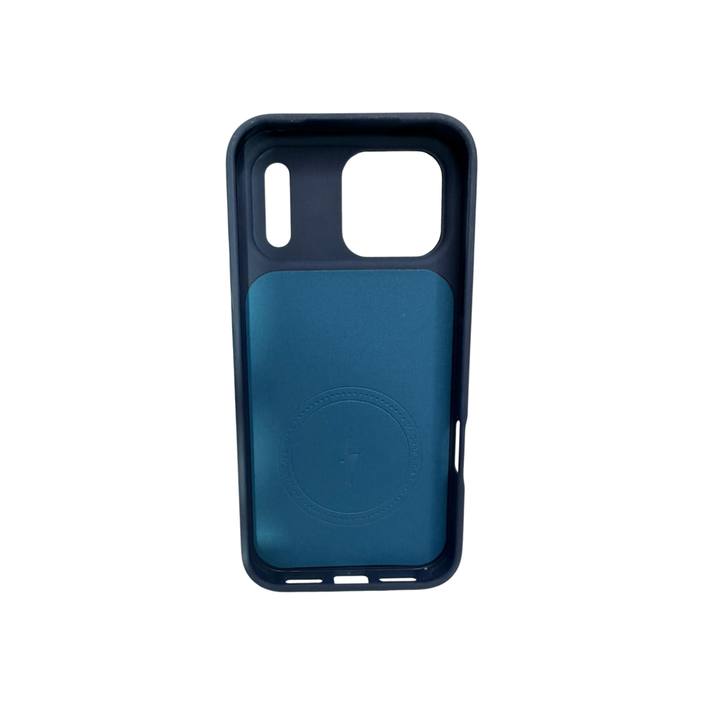 iPhone 17 Pro Max Navy Blue Premium Leather MagSafe Case – Luxury Camera Protection Cover
