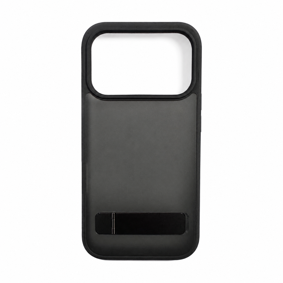 iPhone 17 Pro Max Frosted Matte Back Cover with Metal Stand | Shockproof Slim Case