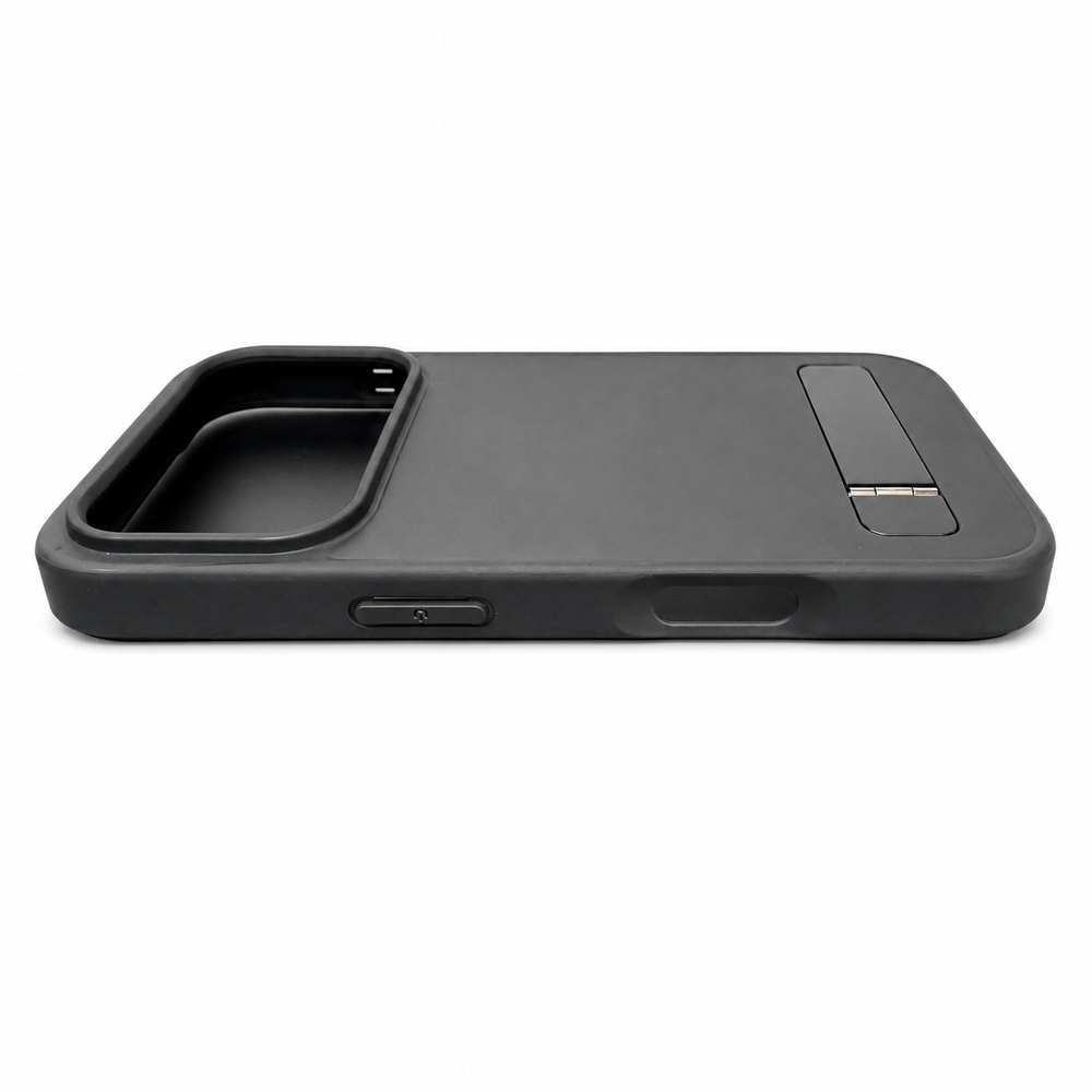 iPhone 17 Pro Max Frosted Matte Back Cover with Metal Stand | Shockproof Slim Case