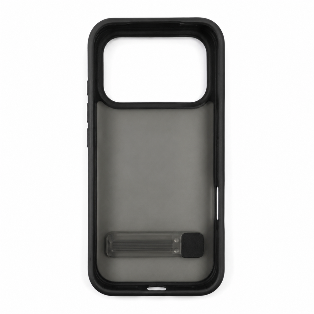 iPhone 17 Pro Max Frosted Matte Back Cover with Metal Stand | Shockproof Slim Case