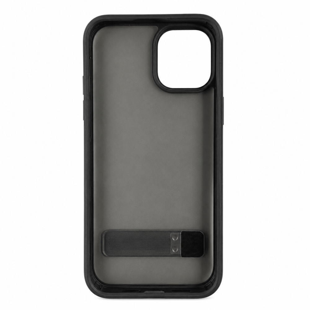 iPhone 14 Frosted Matte Back Cover with Metal Stand | Shockproof Slim Case