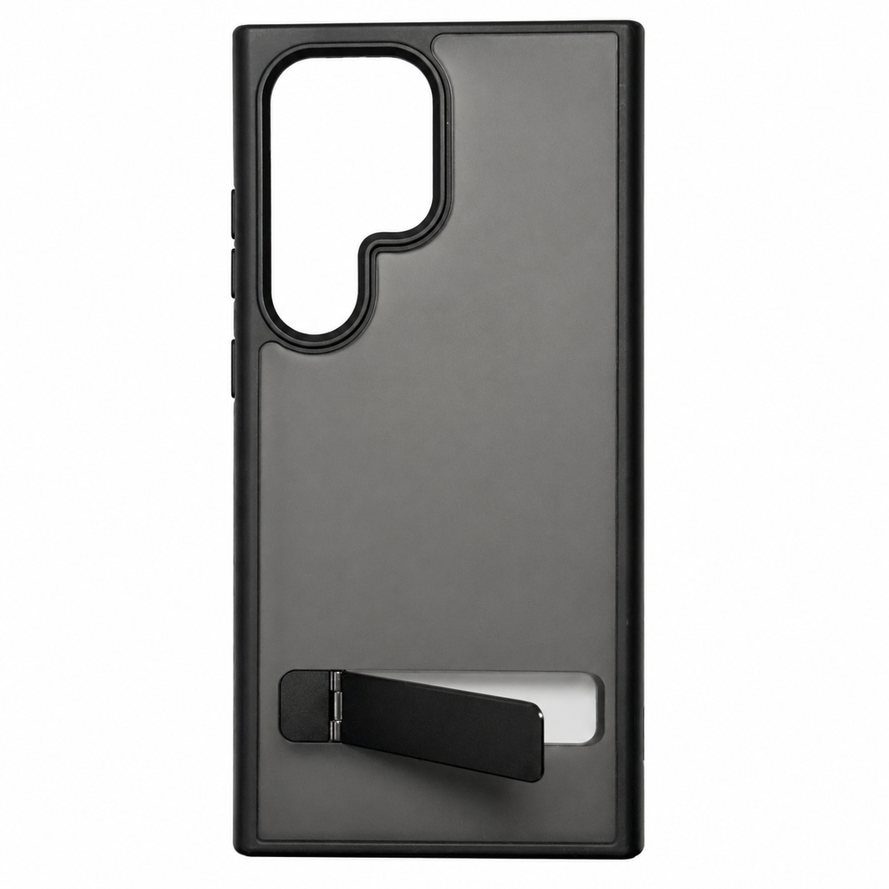 Samsung S24 Ultra Frosted Matte Back Cover with Metal Stand | Shockproof Slim Case