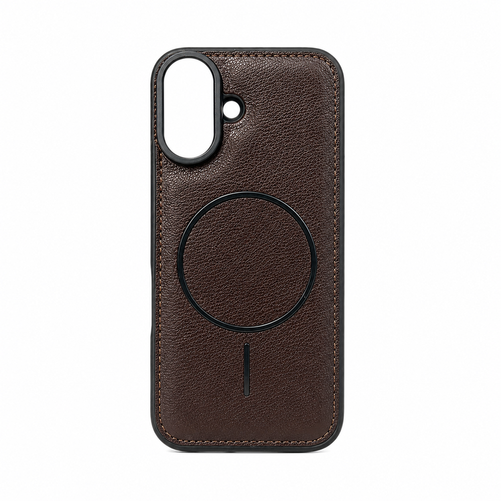 iPhone 17 Premium Leather MagSafe Case – Espresso Brown Luxury Edition